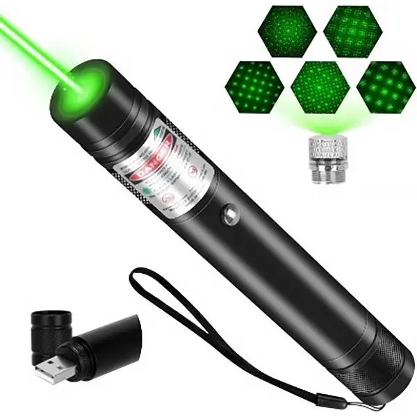 Laser flashlight, laser pointer, cat toy,  green light starry sky, USB rechargeable infrared cat teasing laser pen indoor outdoor pet toy