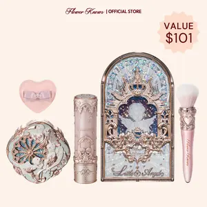Flower Knows Little Angel Full Face Makeup Set, eyeshadow, blush, lipstick, brush, puff, smooth, longlasting, dealsforyoudays