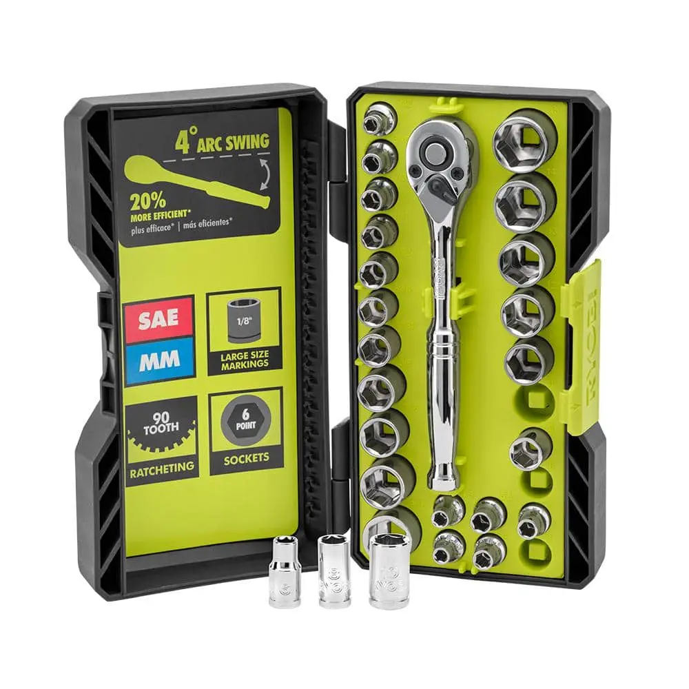 26-Piece 1/4 in. Drive Ratchet and Socket Set