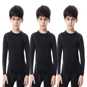 3 Pack Youth Boy's Compression Shirts Athletic Quick Dry Long Sleeve Baseball Undershirts Soccer Sports Base Layer Tee Tops boys clothing Sporty Jersey Sportswear Set