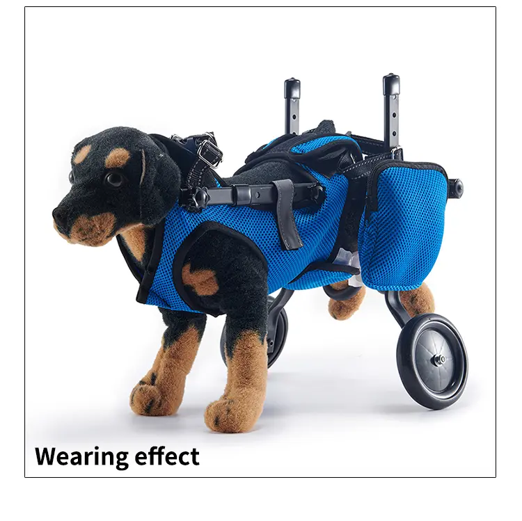 Dog Wheelchair for Back Legs, Adjustable Height/Length/Width, Pet Walk Tools Breathable Mesh Material, Quality Metal Frame, Easy to Assemble, for Dogs 4-9kg, Mobility Support for Injured or Disabled Small & Medium Dogs