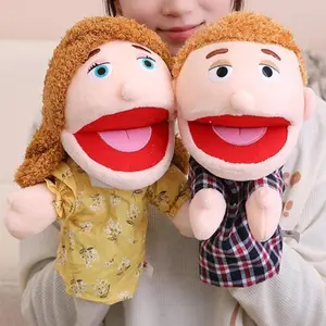28cm/11.02in Family Plush Hand Puppets - Grandparents, Parents, Son, Daughter Family Hand Puppets with Openable Mouths Soft, Skin-Friendly Plush Toys in Multiple Colors Family Parent-Child Interactive Play Props Soft Cuddly Gift Soft Stuffed Doll
