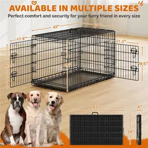 【All Size】Yaheetech 42 inch Dog Crate/Chicken Coop with 2 Doors, Detachable Handle, Foldable Metal Wire, Waterproof & Leaky-Proof Tray, Ideal for All Stages 【All Size】Yaheetech 42 inch Dog Crate/Chicken Coop with 2 Doors, Detachable Handle, Foldable Metal Wire, Waterproof & Leaky-Proof Tray, Ideal for All Stages