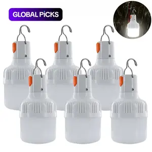 6-Pack Outdoor USB Rechargeable Handheld Flashlight, Ipx4 Waterproof LED Bulb, Portable Lantern Night Light, High Brightness with Hook, Camping Fishing, High Lumen Flashlight #GLOBAL PICKS