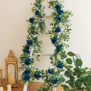 Artificial Rose Vine, 180cm Fake Rose Vine, Fake Flower Vine, Decorative Flowers for Home Party Wedding Baby Shower, Fruit