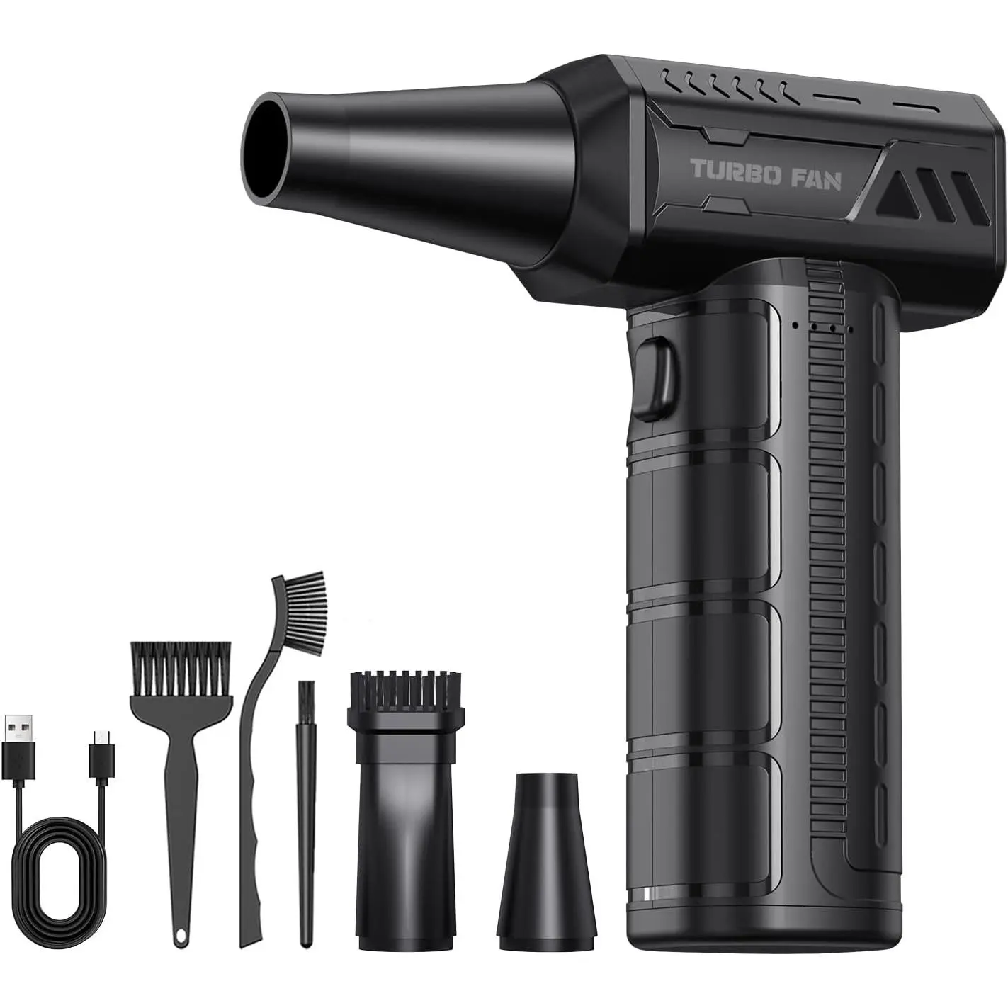 Cordless Electric Compressed Air Duster, 300000RPM Brushless High-Capacity Blower, 10000mAh Rechargeable Fast Charging, 3-Gear Adjustable Speed, 280g, for Car Interior Care, Pollen Removal