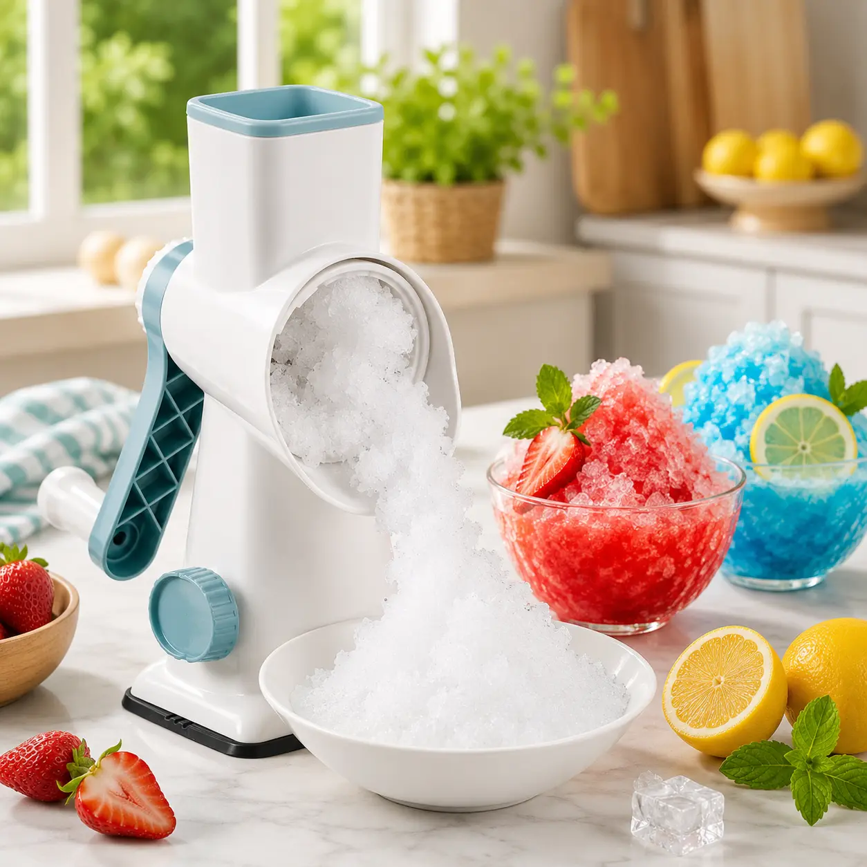 Premium Hand-Crank Multi-Blade Steel+Plastic Ice Shaver, Kitchen Gadget with Vacuum Cup Design, Fits Various Ice Cube Specs, Dessert Tool, Home Kitchenware & Accessories | tiktokshopspringglowup summervibes summerwins, Kitchen Appliances
