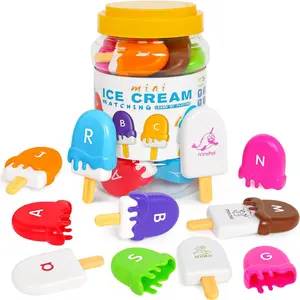 X-ITC77 Letters Matching Ice Cream Alphabet Learning Toys,Counting Animals and Color Sorting Set Preschool Learning Activities Stacking Toys,Upper & Lowercase ABC Game Montessori Toys Gift for 3+Year Old Kids
