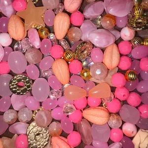 Pink Champagne Glam Bead Mix - Assorted Colors & Sizes for Crafting & Jewelry Making