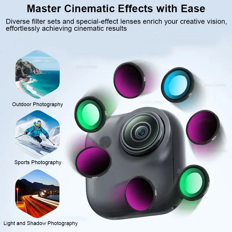 Insta360 Go Ultra Camera UV CPL ND8 ND32 ND64 Interchangeable Lens Filters Kit Protective and Functional Accessories Photography Equipment for Action Camera Lens Protection
