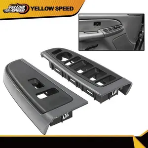 Front Window Switch Trim Bezel Set, Car Interior Decorative Car Accessory, Truck Interior Accessory, Compatible with 2003-2007 Chevy Silverado & GMC Sierra