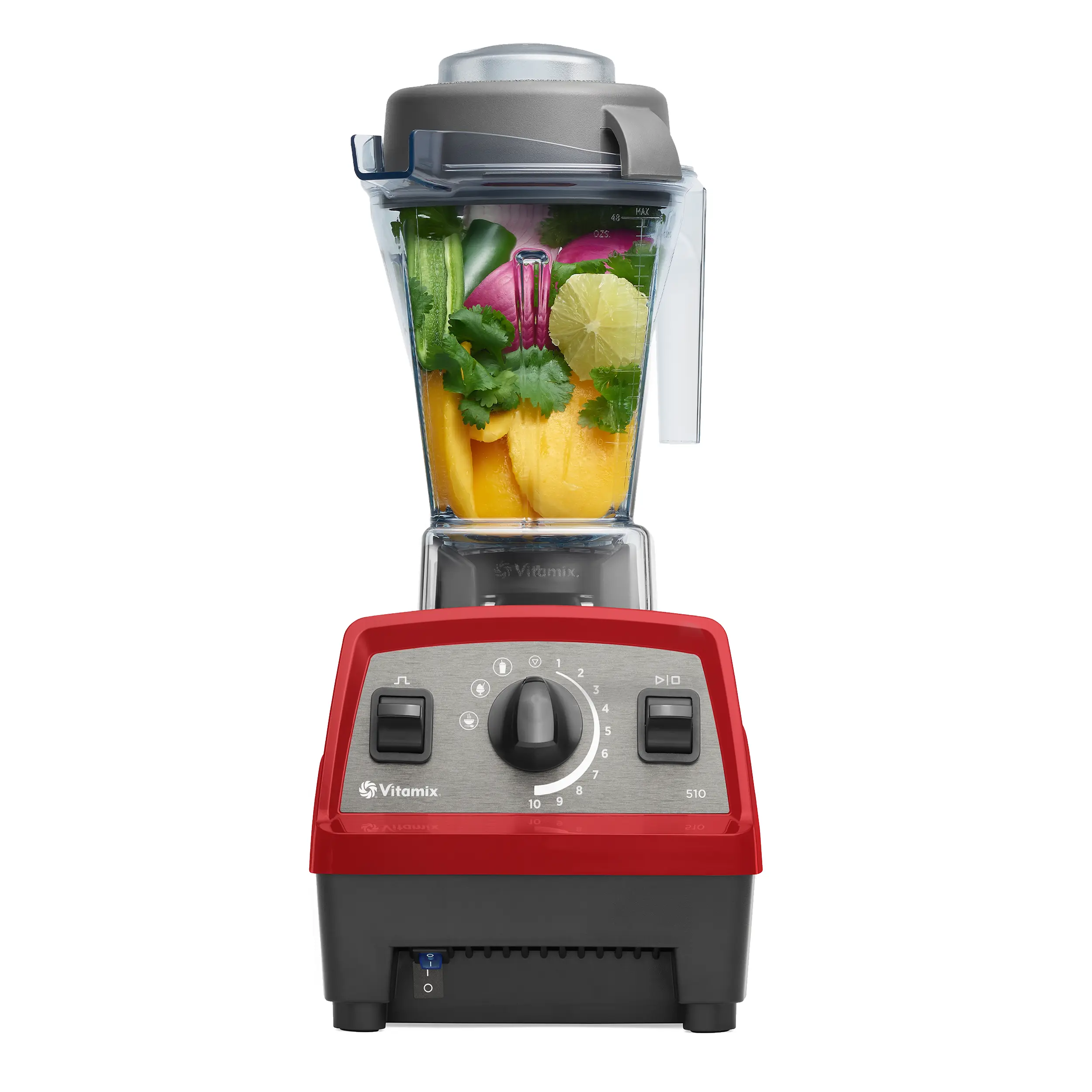 Vitamix Propel Series 510 High-Efficiency Blender, 48 Oz Food-Grade Self-Cleaning Container with Lid, Stainless-Steel Blades, Adjustable Speed, 3 Blendable Blending Programs for Smoothies, Red
