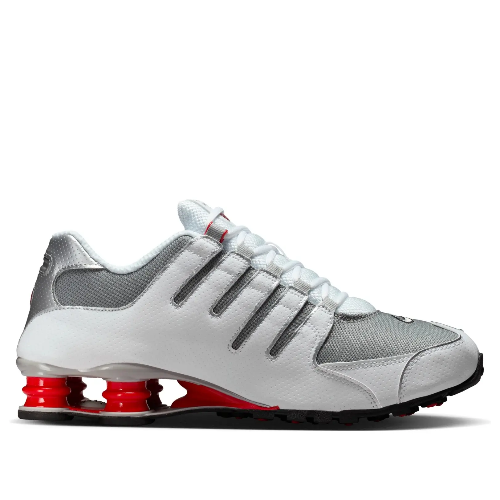 Nike Men's Shox NZ White Metallic Silver Red Casual Sneakers 378341 104 Comfortable & Stylish