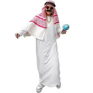 Halloween Costume Adult Middle Eastern Arab Robe Unisex Dubai Rich Emirati Cosplay Performance Costume