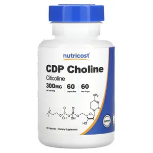 Nutricost CDP Choline, Citicoline, 300 mg, 60 Capsules