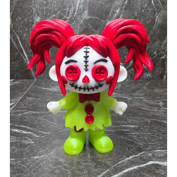 Scary Clown Girl 5-Inch Halloween Decor with Articulated Legs for Spooky Home Decor