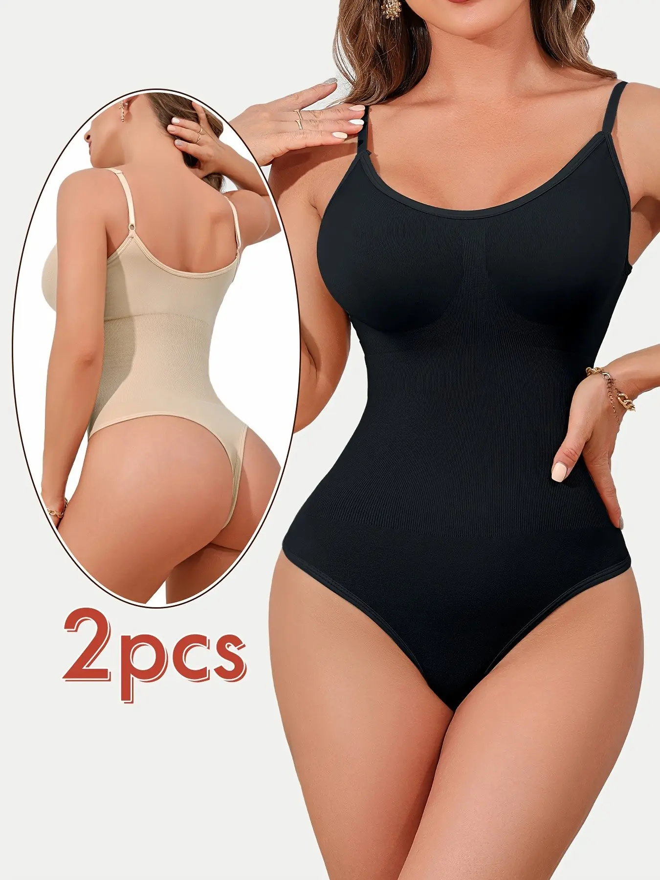 2-Pack Seamless Shapewear Panties, Full Coverage Wireless Lingerie, Medium Support, Casual Style, Ideal for Daily Wear & Parties