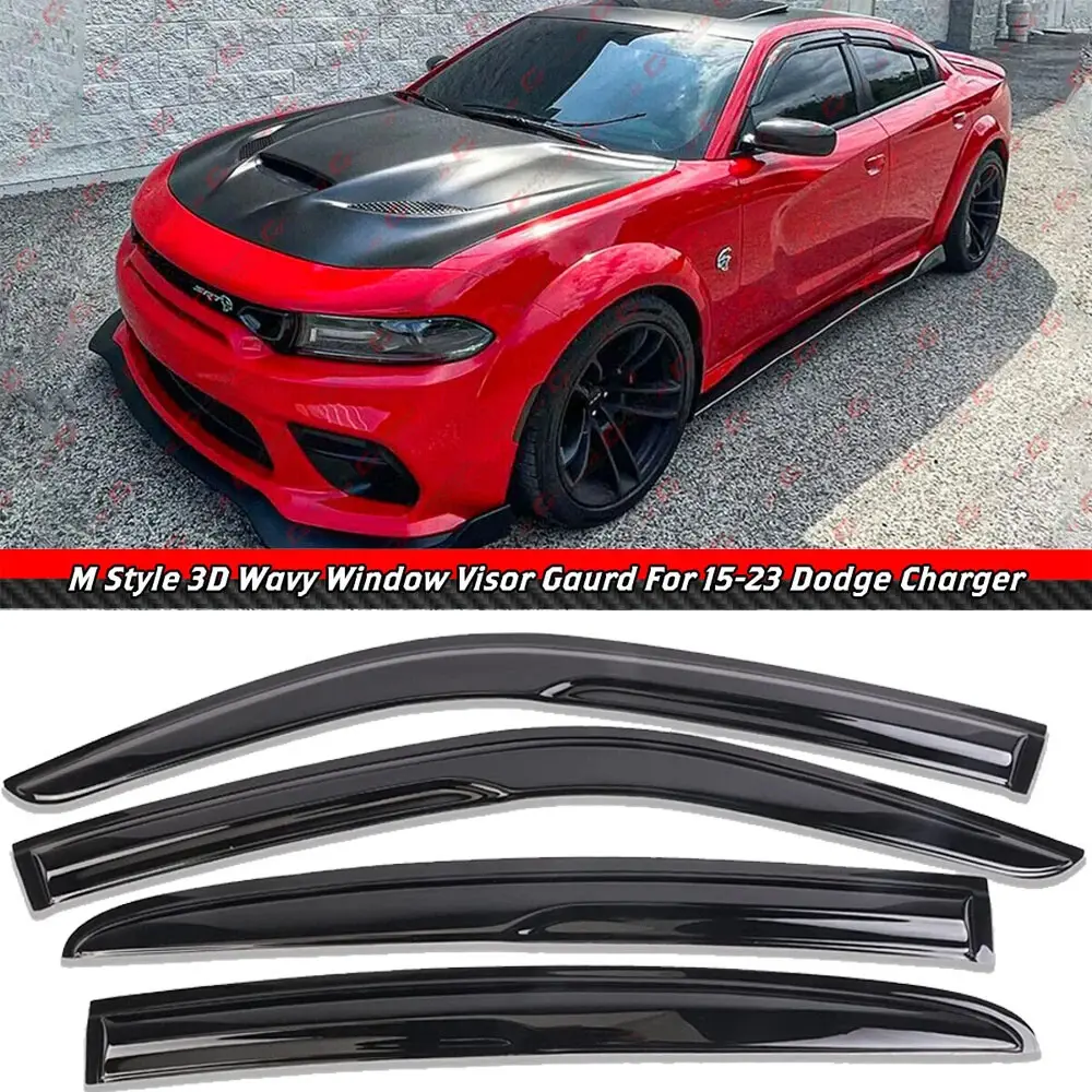 For 2011-2023 Dodgee Charger JDM Mugen Style Window Visor Vent Shade Rain Guards