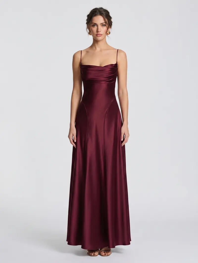 slim fit dress slacks Jianne Formal Lace-Up Back Long Dress