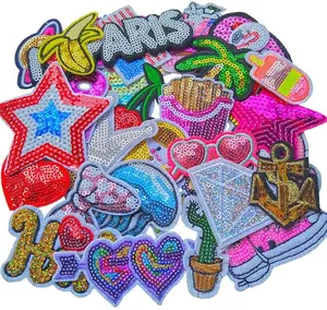 patches - 32pcs Assorted Styles Colorful Sequins Sewing on/Iron on Embroidered Patches Clothes Dress Hat Pants Shoes Curtain Sewing Decorating DIY Craft Embarrassment Applique Patches (Sequins-2)