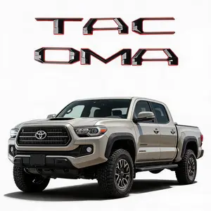 3D Tailgate Letters for Toyota Tacoma 2024-2025| Gloss Black/Red| Peel & Stick No-Drill