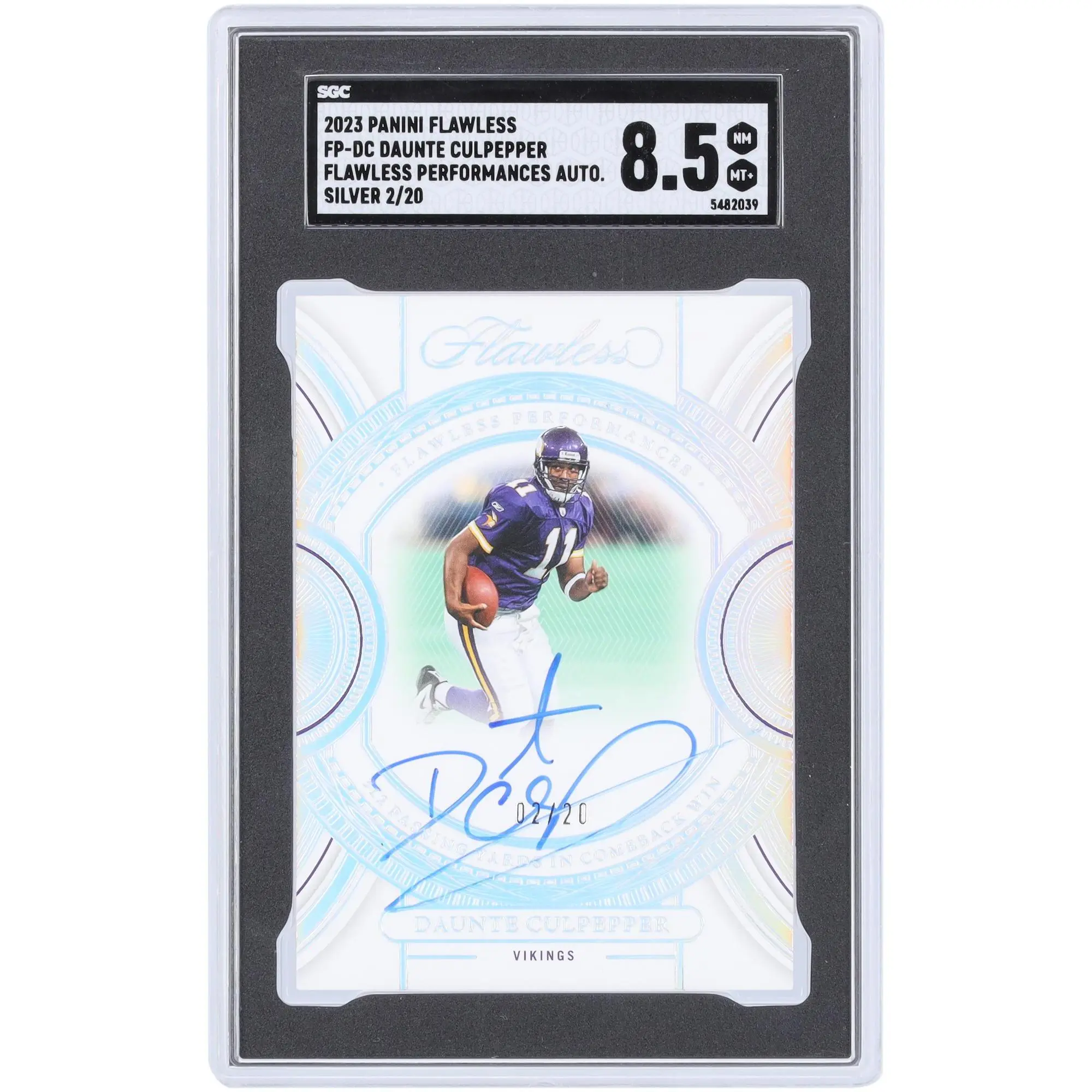 Daunte Culpepper Minnesota Vikings Autographed 2023 Panini Flawless Flawless Performances Autographed #FP-DC #2/20 SGC Authenticated 8.5 Card - Fanatics Authentic Certified