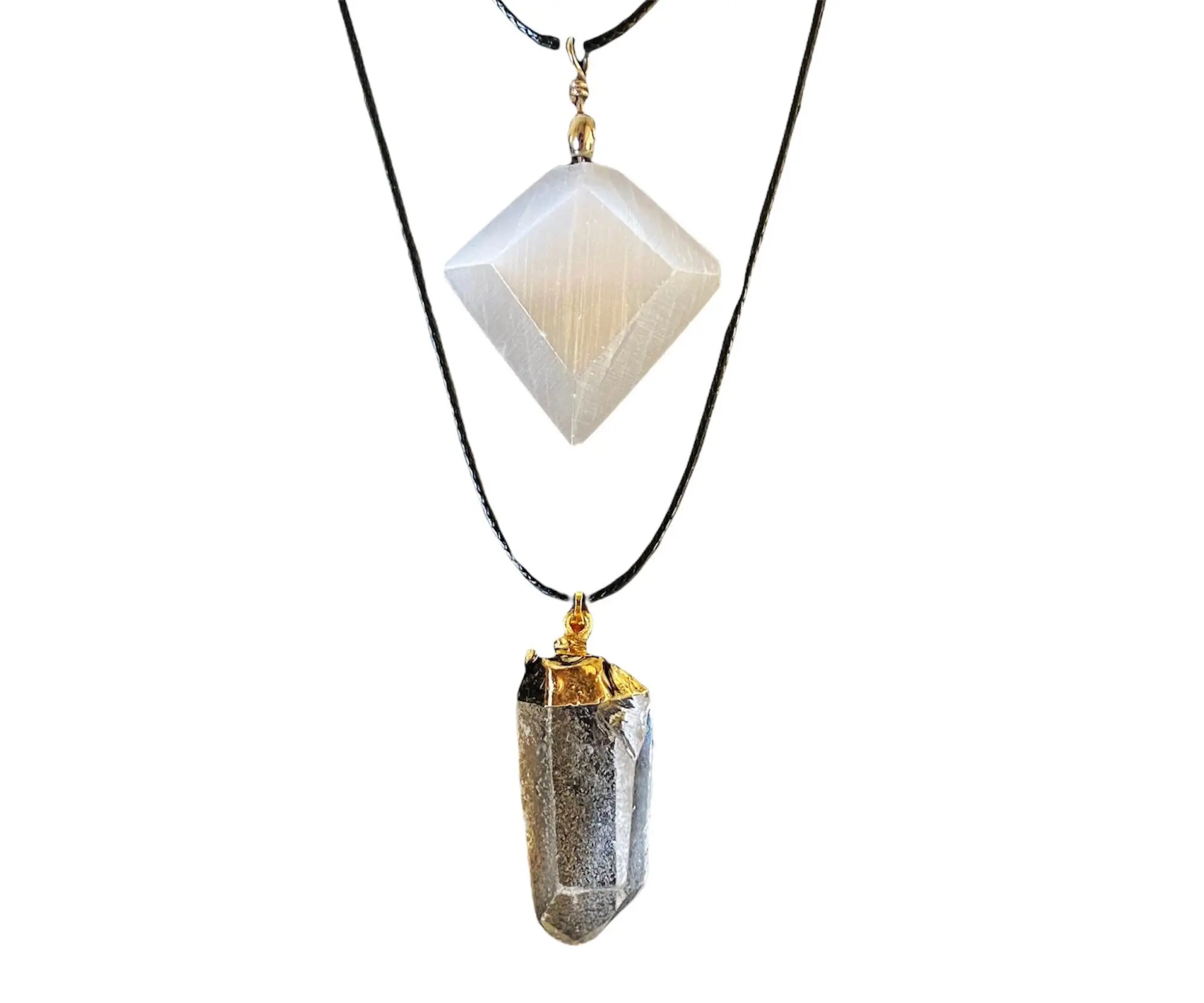 Crystal Necklace | Selenite Necklace | Satin Spar | Quartz Necklace | Healing Crystals | Protection | Jewelry | Gift unique
