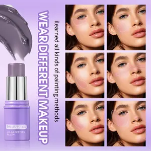 Color Changing Blush Stick - Temperature Sensitive Multi-Use Lip Cheek Tint Cream Blush Soft Focus Finish Makeup Lip And Cheek Tint