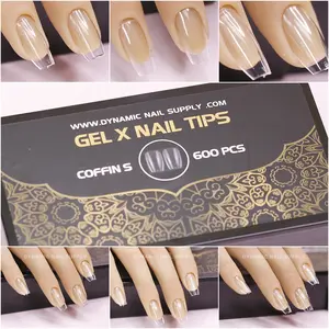 [Coffin S] Full Cover Tips - Soft Gel X tips - 600 pcs - Short length - 11 sizes