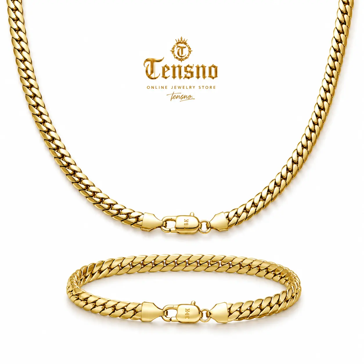 14K Gold Cuban Link Chain Necklace   for Men Women – Waterproof, Tarnish Resistant, Hip Hop Streetwear Jewelry, TikTok Viral Luxury Gift