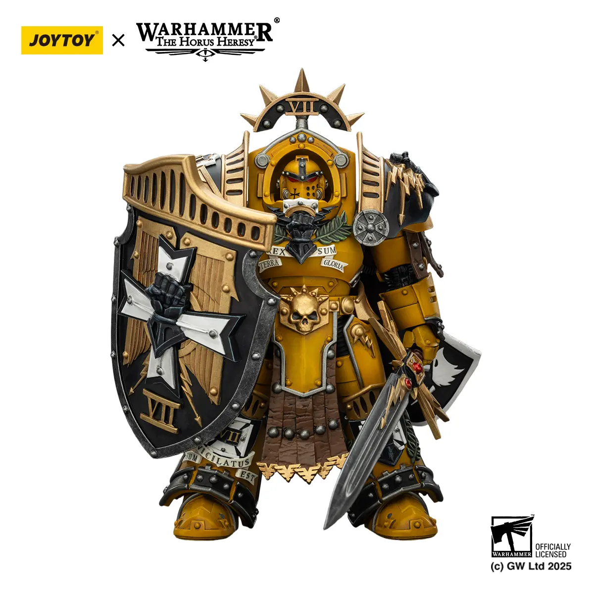 JOYTOY Warhammer Horus Heresy Theme 1/18 Scale Imperial Fists Legion Praetor Action Figure - Tartaros Terminator Armour, Power Sword, Vigil Shield Ready, Unisex Adult Collectibles for 12+ Fans, JT03295