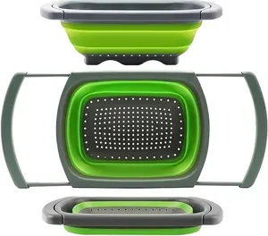 Collapsible Colander: Over-the-Sink Strainer for Vegetables and Fruits (6 Quarts) with Adjustable Handles—A Must-Have Kitchen Essential