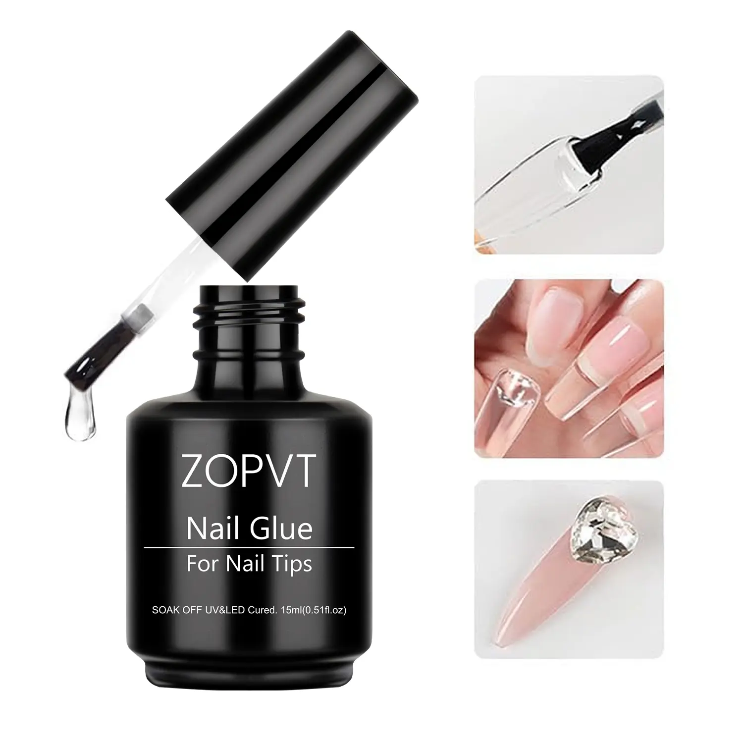 Zopvt 15ML Nail Gel Polish Extension Kit, Gel Nail Art, Long-Lasting DIY Salon Quality, UV Light Required, Transparent & Clear Colors Available, Poly Extension Gel