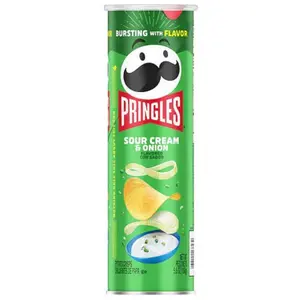 3x Pringles Sour Cream & Onion - Savory Potato Crisps Snack Chips Salty Treats Party Pack Bundle Food Grocery Lunchbox Munchies Original Flavor Classic Crunchy Salty Cravings Bulk Lot Wholesale 5.5oz 3ct