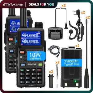 BAOFENG GMRS Radios 5RH 10W Long Range Walkie Talkie – 2-Way Radio with Programming Cable, USB-C Charging  & NOAA Weather Alert for Adults, Perfer for Camping Hiking Hunting Fishing Cruise Road Trip, Audio