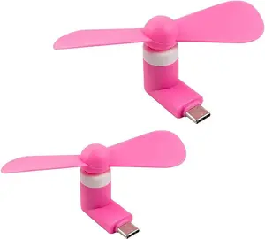 Type C Phone Fan, Mini USB C Cooling Hand Fans Portable Summer Cooler for ipad Type C Plug Devices-2 Pieces