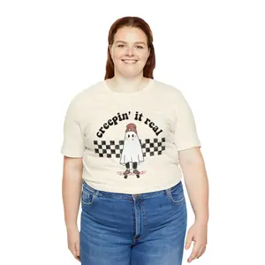 Creepin' it Real Graphic Tee| Halloween Fall Tee | Retro Ink Style | Daisy Ghost Tshirt Shirt