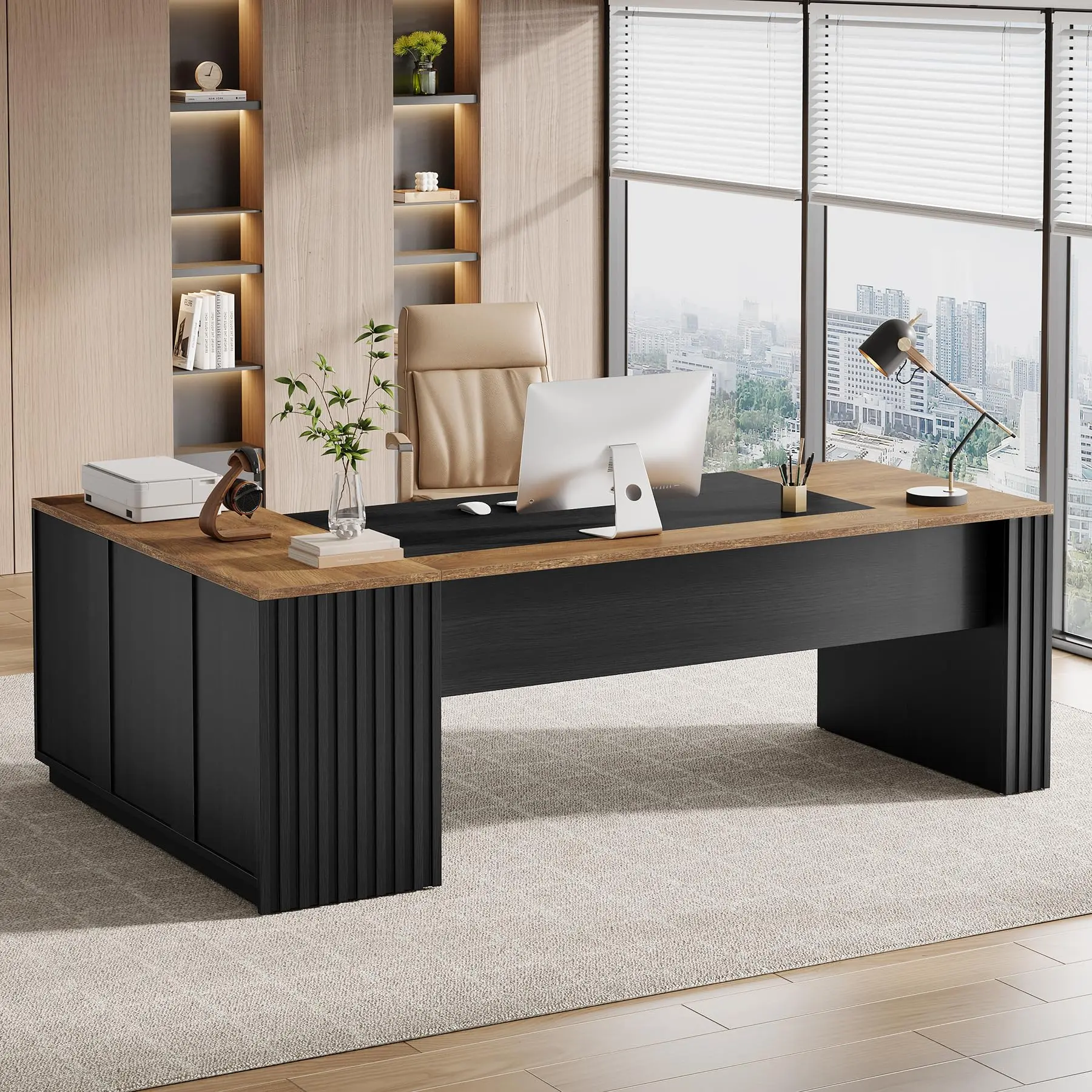 Tribesigns L Shaped Desk 78" With Drawers for Home Office, Computer Desk With Cabinet & Storage Shelves, Modern Business Furniture Tribesigns L Shaped Desk 78" With Drawers for Home Office, Computer Desk With Cabinet & Storage Shelves, Modern Business Furniture
