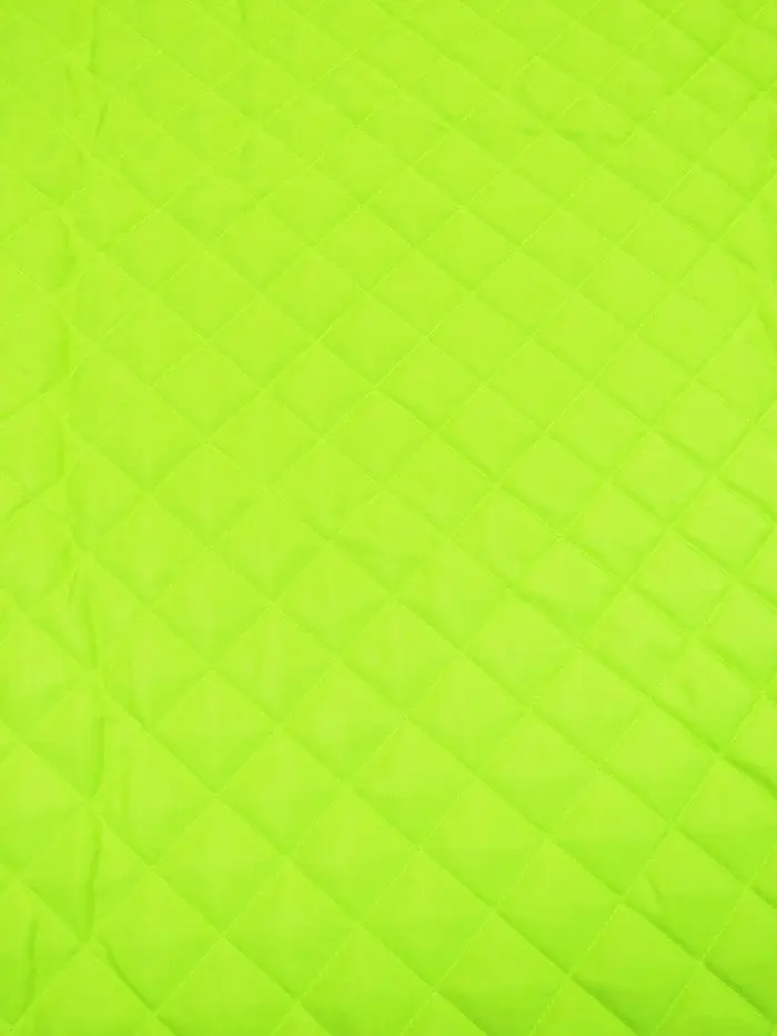 Quilted Polyester Batting Upholstery Fabric / Lime Green
