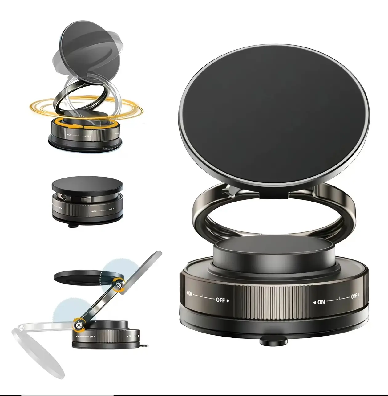 360° Adjustable Vacuum MagneticPhone Holder, Suction Cup Phone Mount for Magsafe, Portable Cell Phone Holder for Car, Makeup/Gym/Mirror, Fit for All iphone iphone 11and above