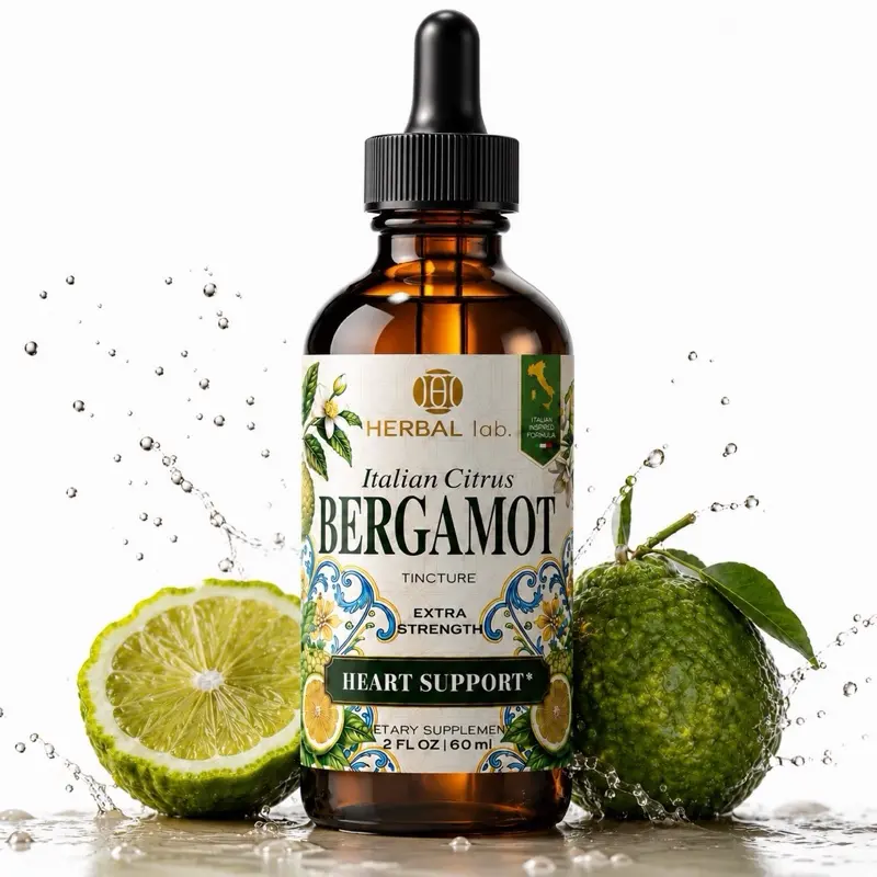 Italian Citrus Bergamot Liquid Drops  Daily Glow & Antioxidant Support – Alcohol-Free, Non-GMO, Made in USA