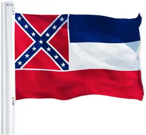 G128 Mississippi State Flag 150D Quality Polyester 3x5 ft Printed Brass Grommets Flag