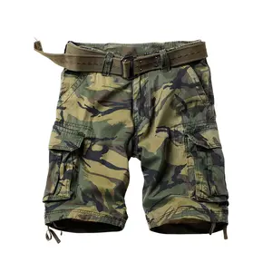 AKARMY Camo Cargo Shorts for Men Cotton Casual Wild Outdoor Work Relaxed Fit Shorts with Multi-Pockets 8062-21 (No Belt) Menswear Camouflage