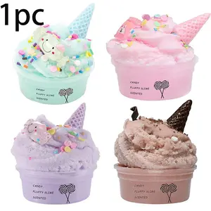 New 60ml Pull-Out Slime DIY Stress Relief Colorful Putty Ice Cream Dry Slime Squishable Sensory Play Fidget Relief Decompression Squeeze Kawaii Squishies