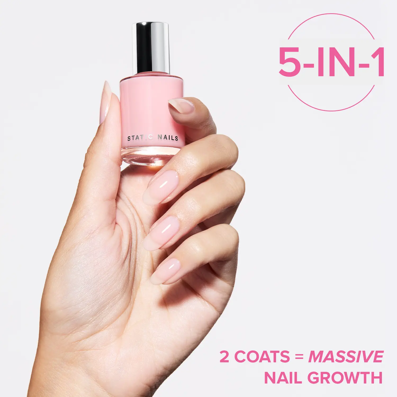5-in-1 Rapid Nail Growth Treatment - Signature Pink- Clinically Proven to Strengthen and Lengthen Your Natural Nails