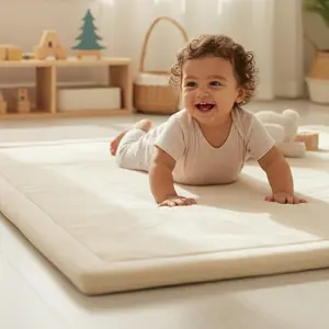 GlitterRug Ultra Soft Memory Foam Play Mat 1.3'' Thick Non-Slip Crawling Mat,Non-Toxic Velvet Playpen Mat for Living Room & Playpen