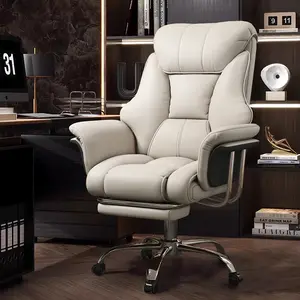 【Black Friday】Big and Tall Office Chair 550 lbs Extra Wide Leather Executive Chair with Retractable Footrest, Heavy-Duty Ergonomic Chair, Adjustable Height Computer Gaming Chairs