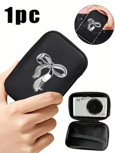 Portable Mini Storage Bag with Electroplated Bowknot, Waterproof Eva Hard Shell Camera Bag, Shockproof Case for Digital Cameras, Camera Accessories