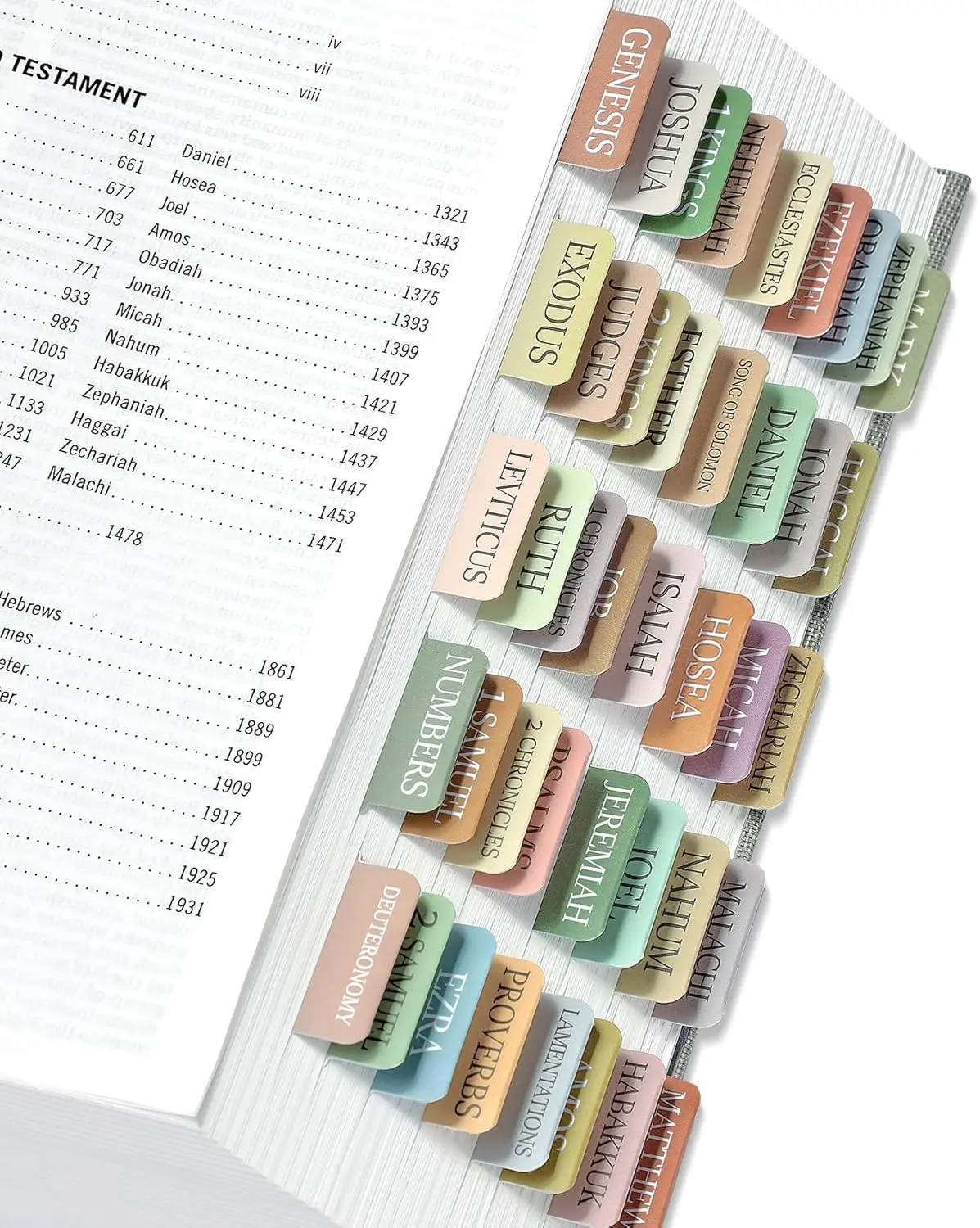 Laminated Bible Tabs for Study, Large Print Neutral Tabs for Easy Navigation - Boho Theme, Bible Index Tabs for Women & Men prayer journal Scripture Tabs