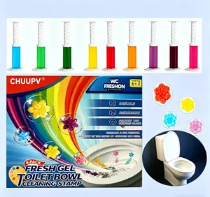 Floral Toilet Gel, 9-piece pack/108 tablets, Long-lasting floral-scented bathroom deodoriser and cleaner for toilets